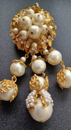Vintage brooch faux baroque - vintage,