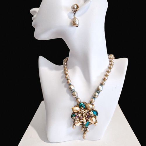 Vtg mid century faux pearl - mid,