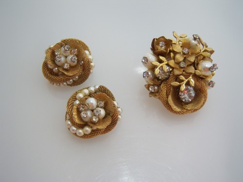 Miriam haskell brooch earrings - miriam,