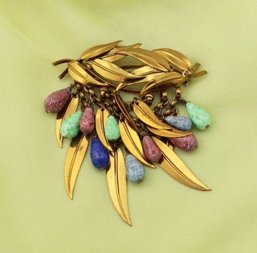 40s multi colored art glass - 40s,